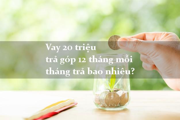 Vay 20 triệu trả góp 12 tháng mỗi tháng trả bao nhiêu?