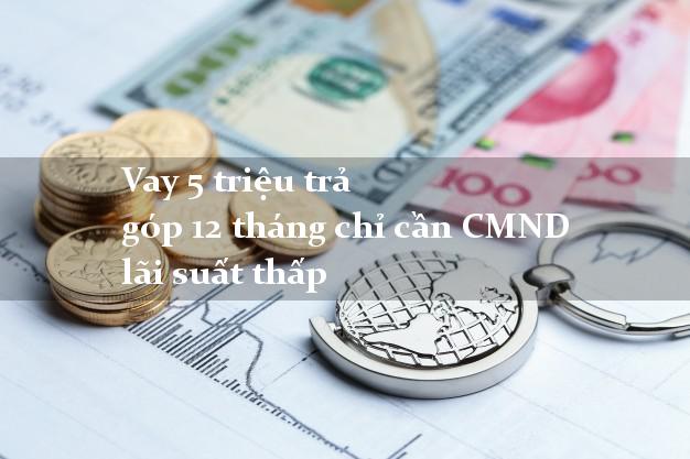 Vay 5 triệu trả góp 12 tháng chỉ cần CMND lãi suất thấp